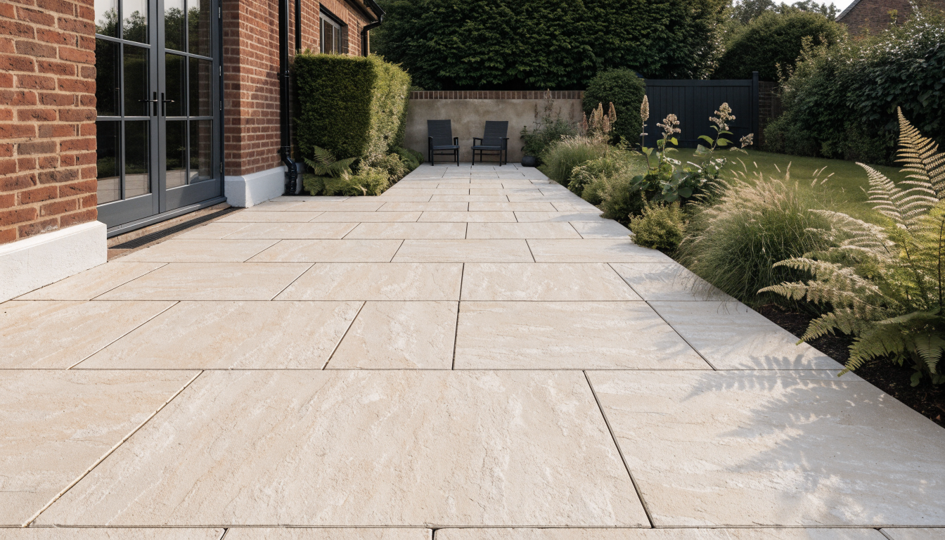 AI concept illustrating Porcelain patios