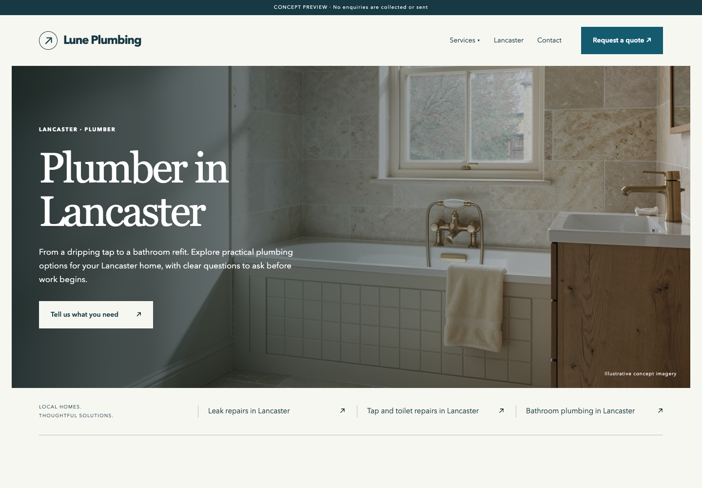 Website preview: Plumber in Lancaster