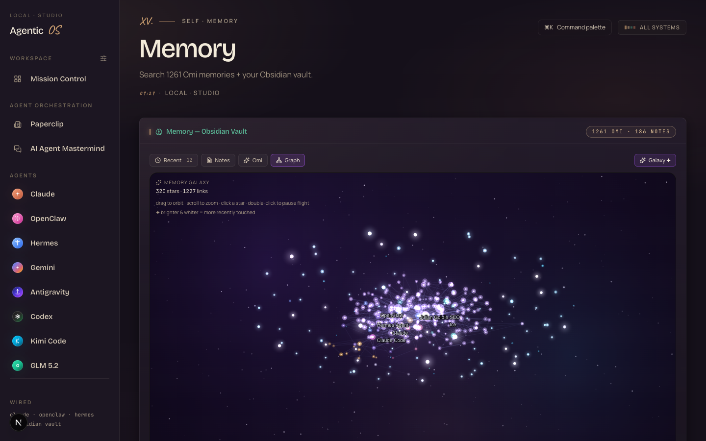 The memory layer — agents grounded in an Obsidian vault