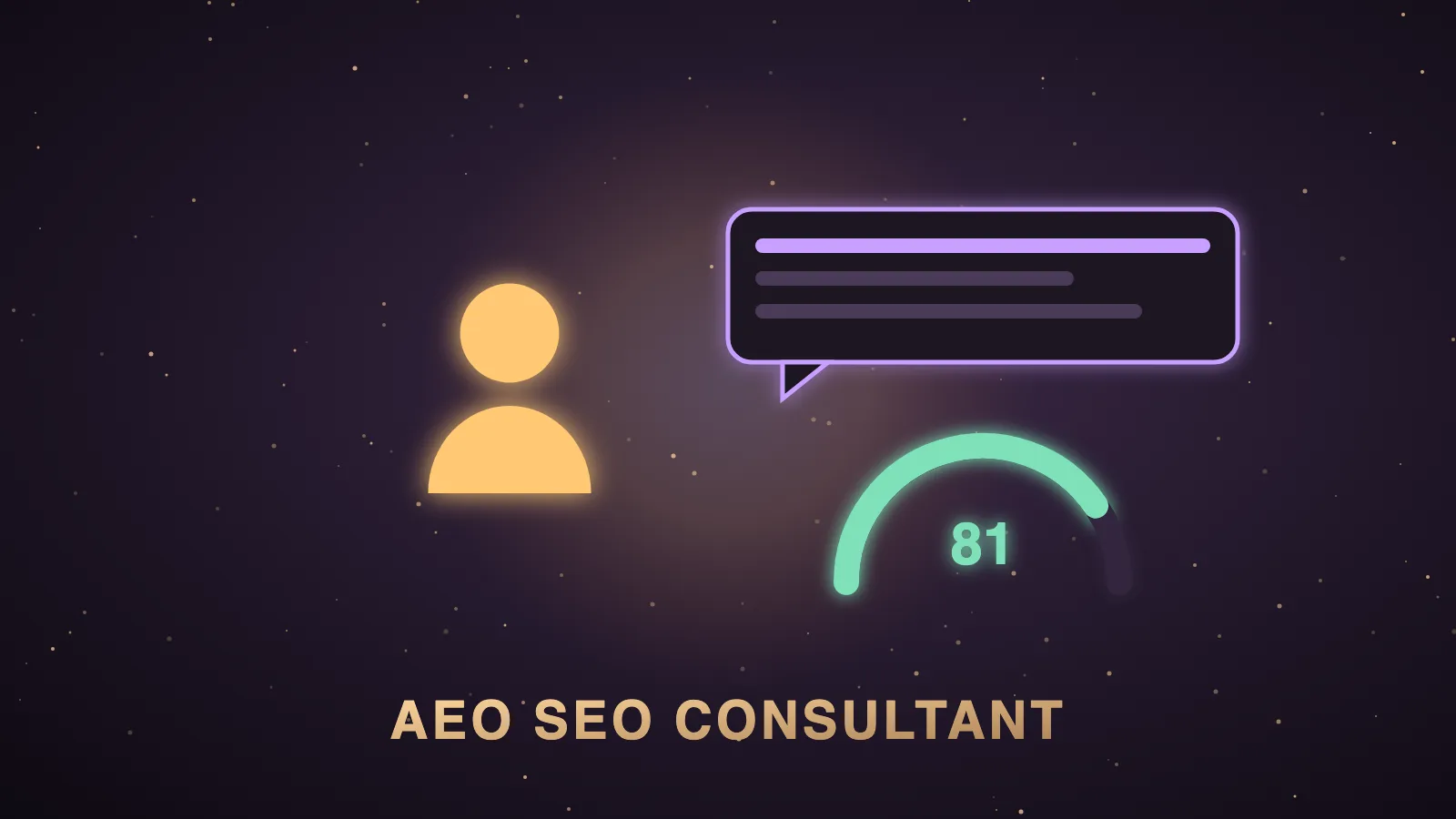 A dark Agent OS dashboard where a consultant avatar reviews a glowing board of AI answer cards from ChatGPT, Perplexity, Gemini and Google AI Mode, while smaller agent avatars log dated answers into a shared memory panel