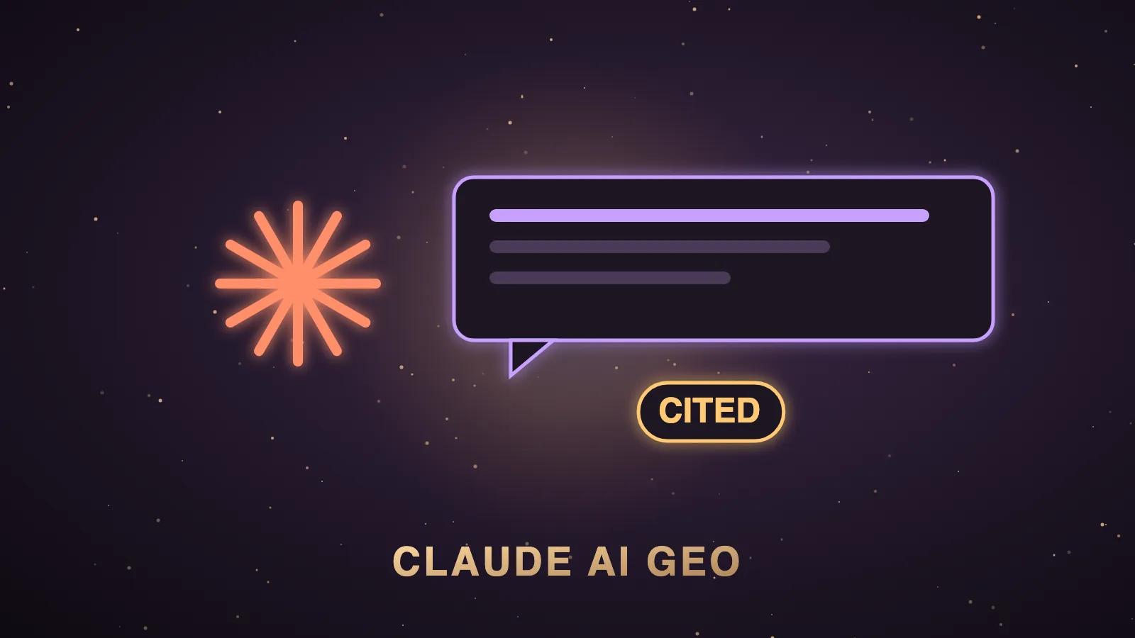 A dark Agent OS dashboard showing a Claude chat answer with three citation cards underneath, one highlighted in gold, beside a robots.txt panel with three bot names and a weekly log table