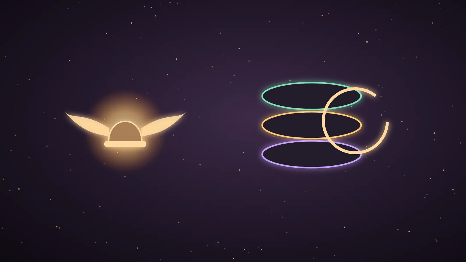 A glowing golden archive box with a Hermes wing emblem floating between an old laptop and a new server in a dark aubergine room, illustrating a Hermes Agent backup