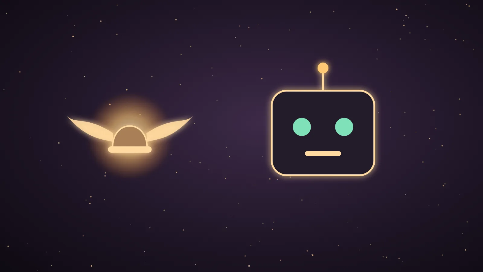 A golden winged Hermes emblem inside a glowing chat bubble on a phone screen, with Telegram, Discord and Slack style message bubbles orbiting it against a dark aubergine background, illustrating a Hermes Agent bot