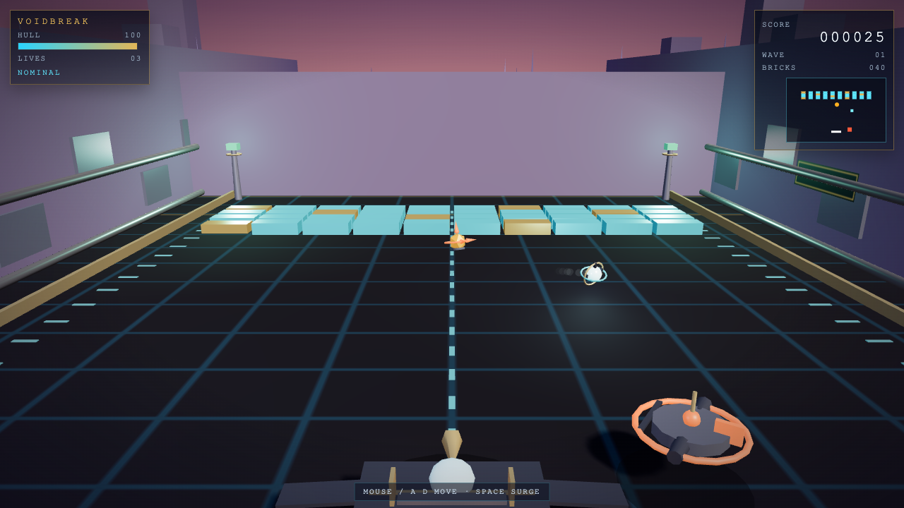 Grok 4.7 one-shot build of arcade — GoldieBench playtest frame