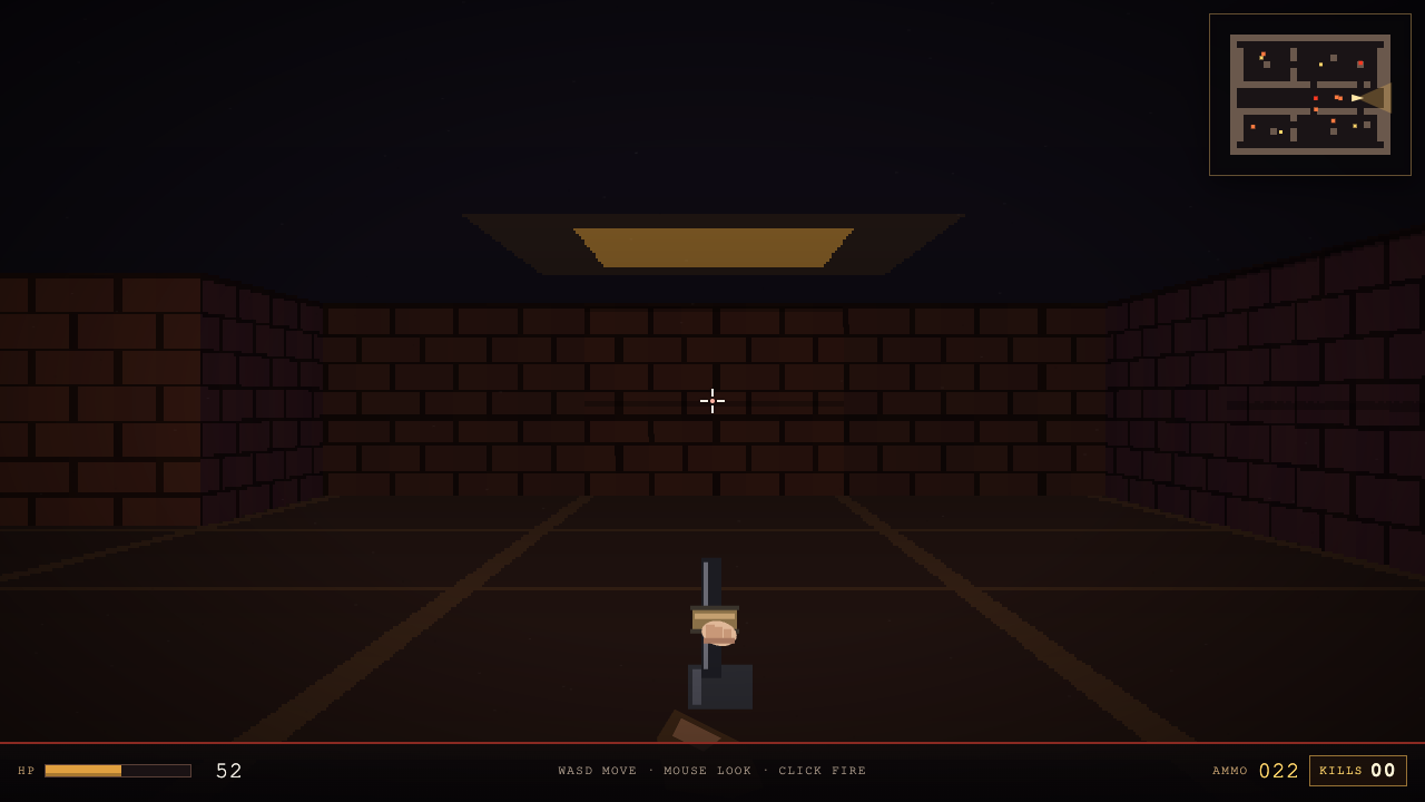Grok 4.7 one-shot build of doom — GoldieBench playtest frame