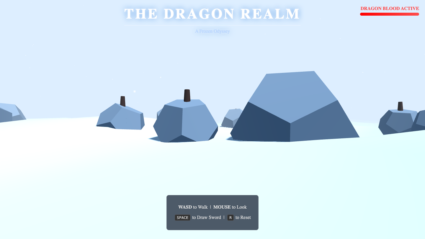 A 3D fantasy world with terrain and sky