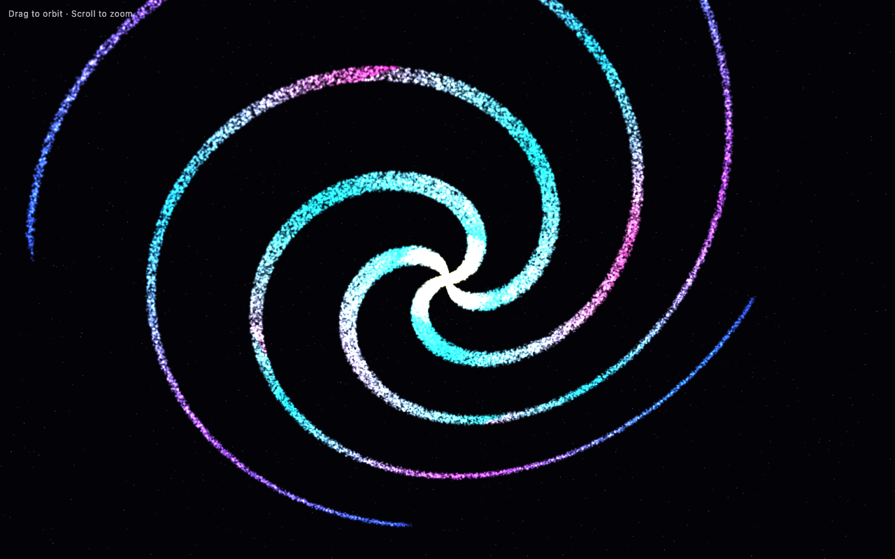 50,000-particle galaxy built by Kimi K2.7
