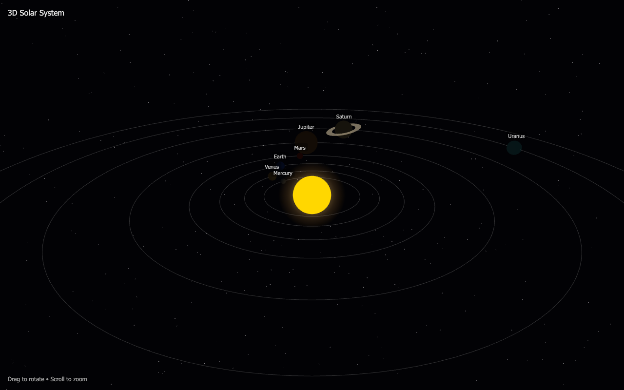 3D solar system built by Kimi K2.7