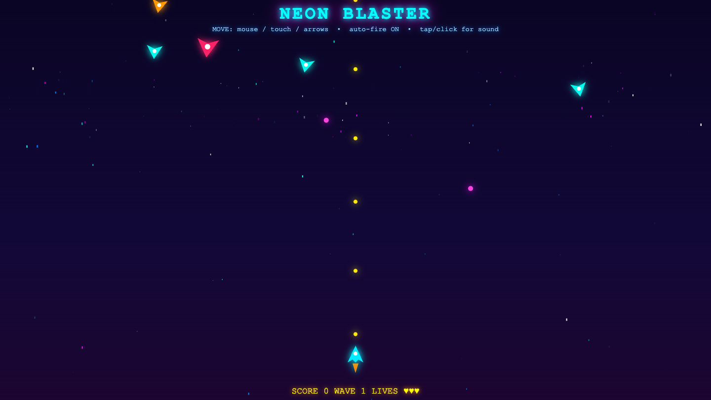 Claude Fable 5 build of Neon Blaster