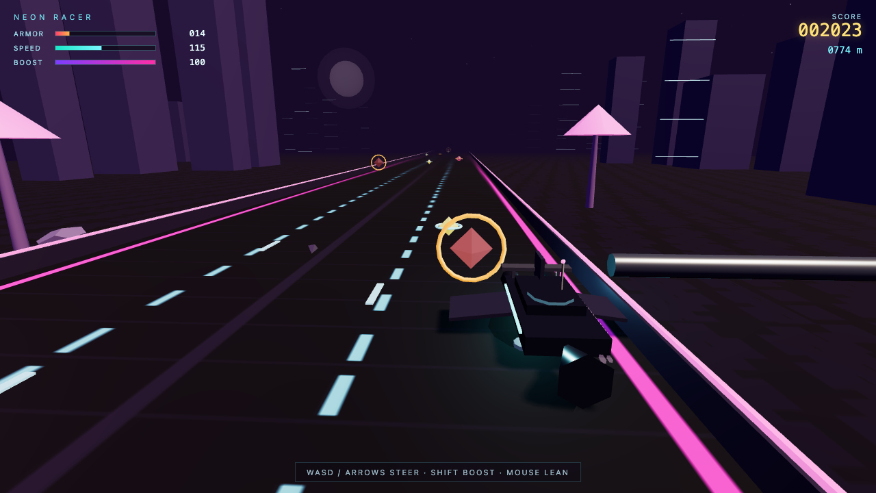 Grok 4.6 build of Neon Racer