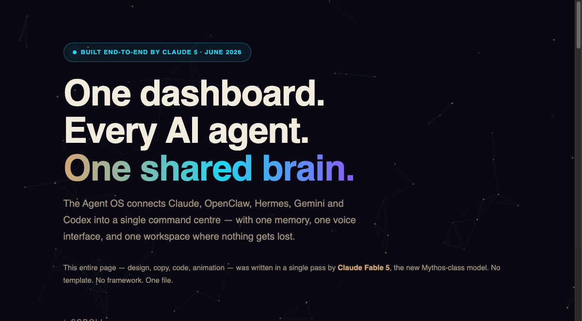 The website Claude 5 built about the Agent OS