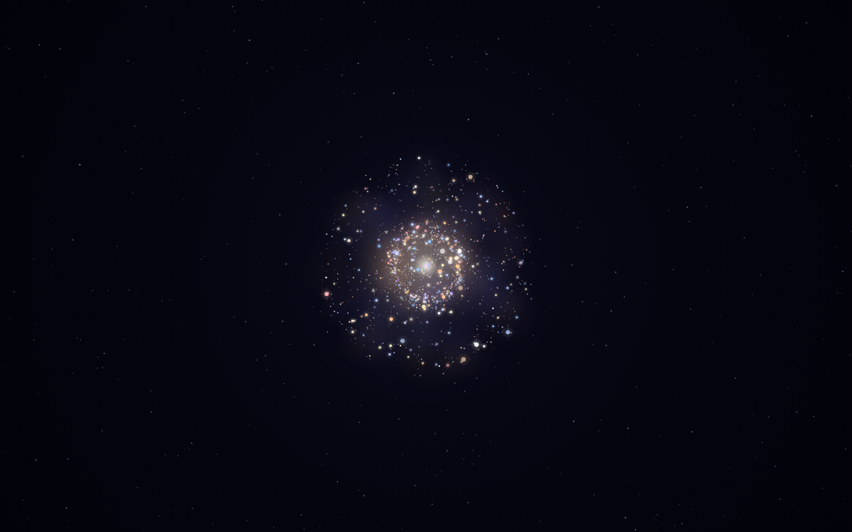 An animated spiral galaxy built by free AI
