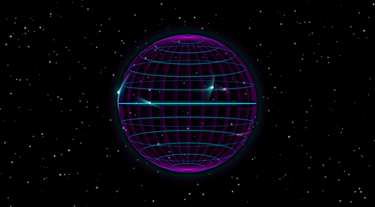 A rotating 3D neon wireframe globe built by free AI