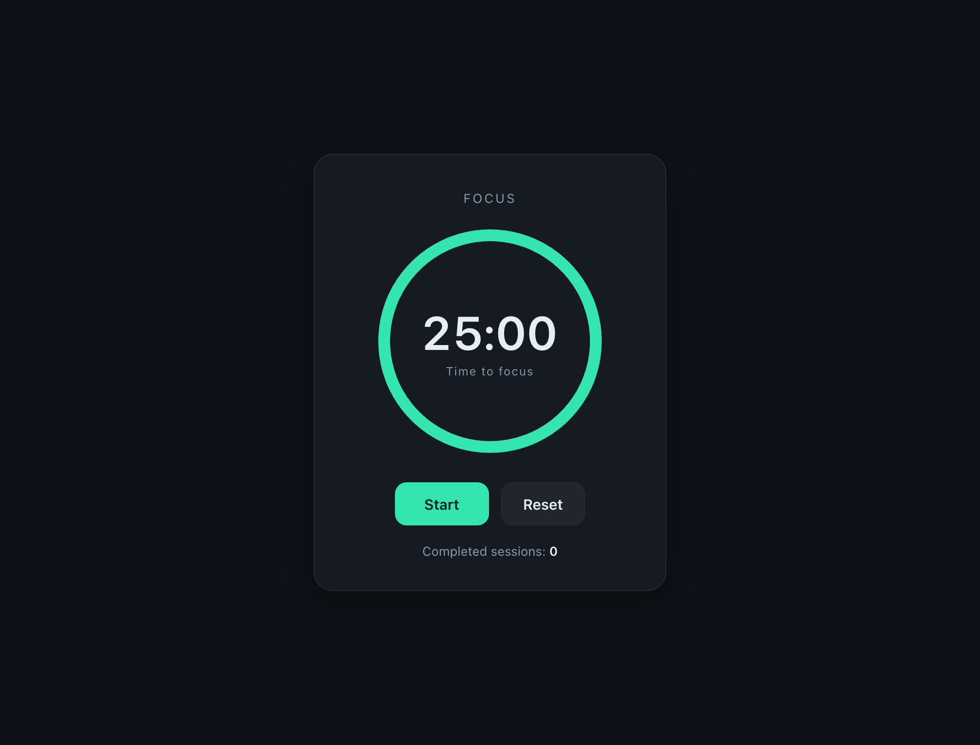 Pomodoro timer built by GLM Code
