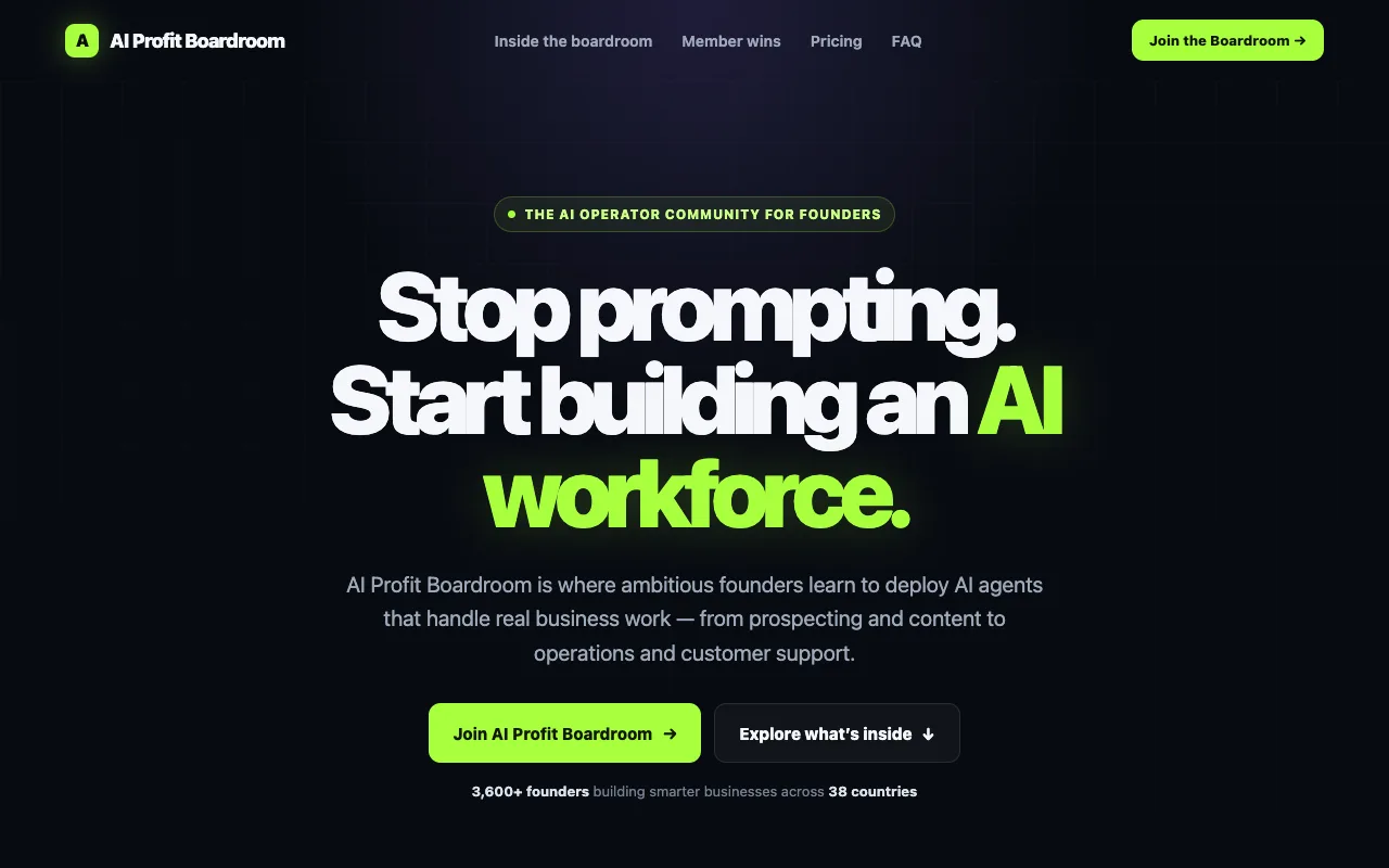 Terra's landing page: huge type-led hero, Stop prompting Start building an AI workforce
