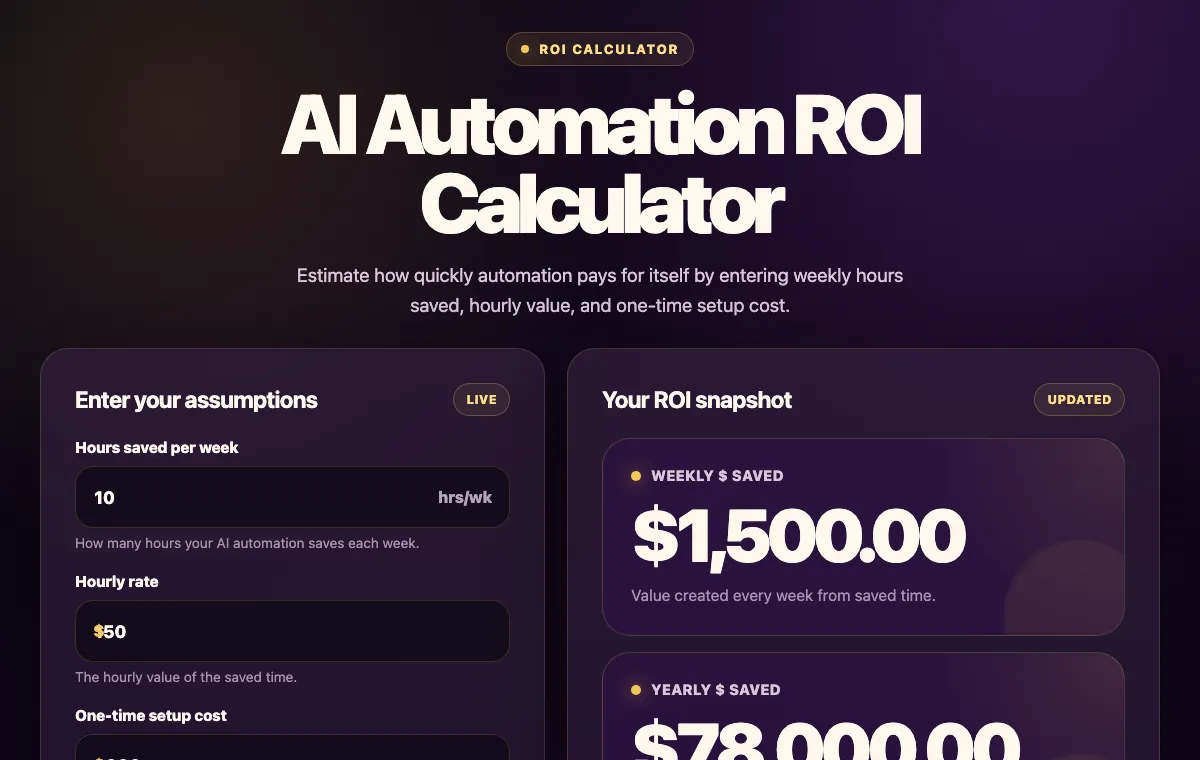 AI Automation ROI Calculator — built by the loop