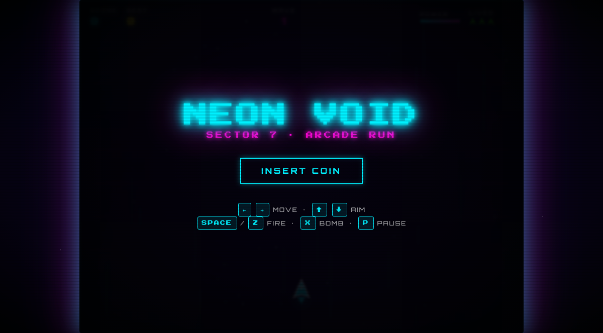 Retro neon space shooter game