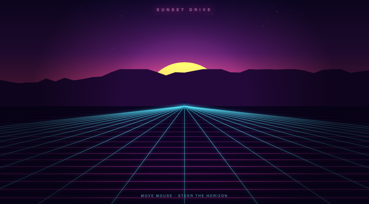 Synthwave sunset drive animation
