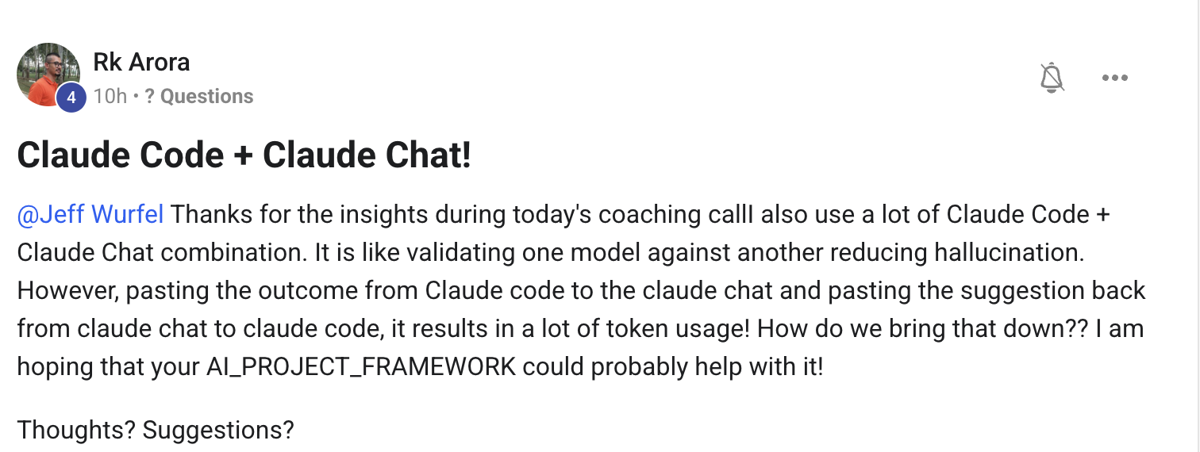 Member post: Claude Code / Claude chat