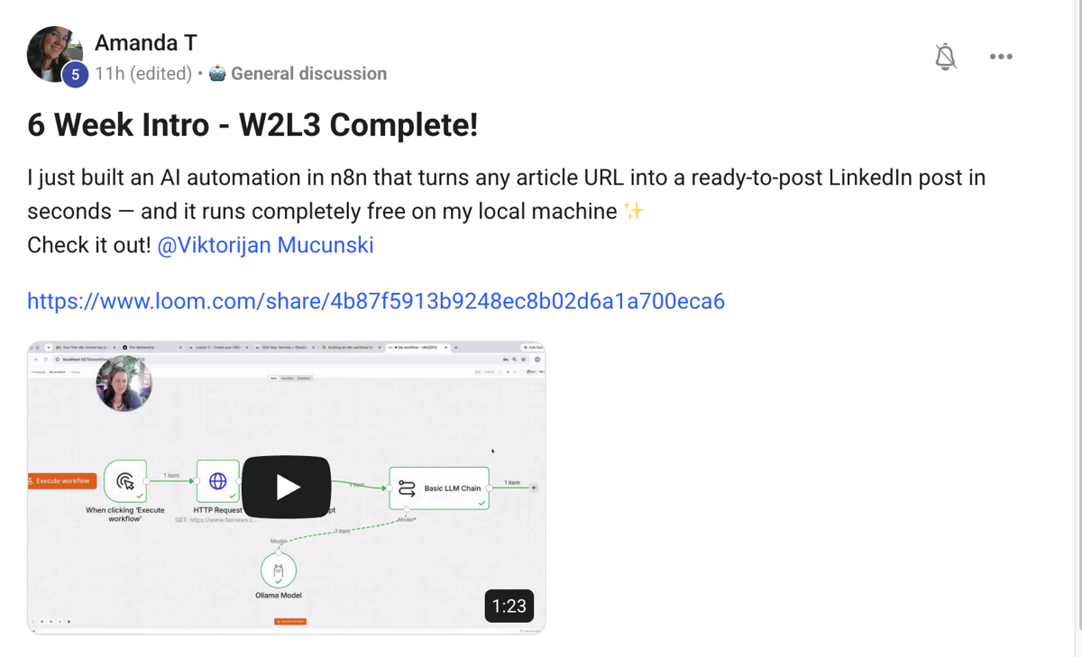 Member win: 6-week intro lesson 3 complete