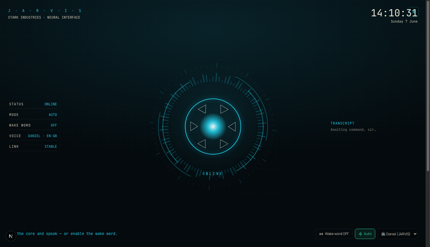 Wall mode — the Oracle Control System as a full-screen command center