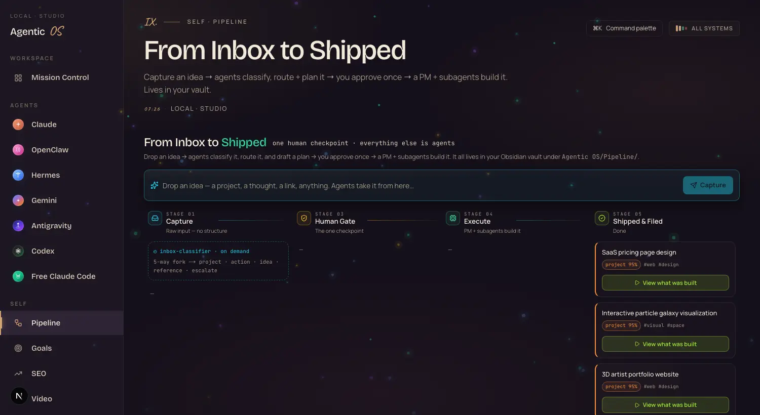 The Goldie Idea Foundry — Idea to Shipped, $0