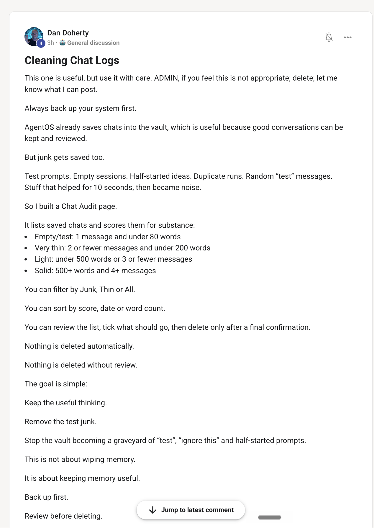 Q8 — Cleaning chat logs