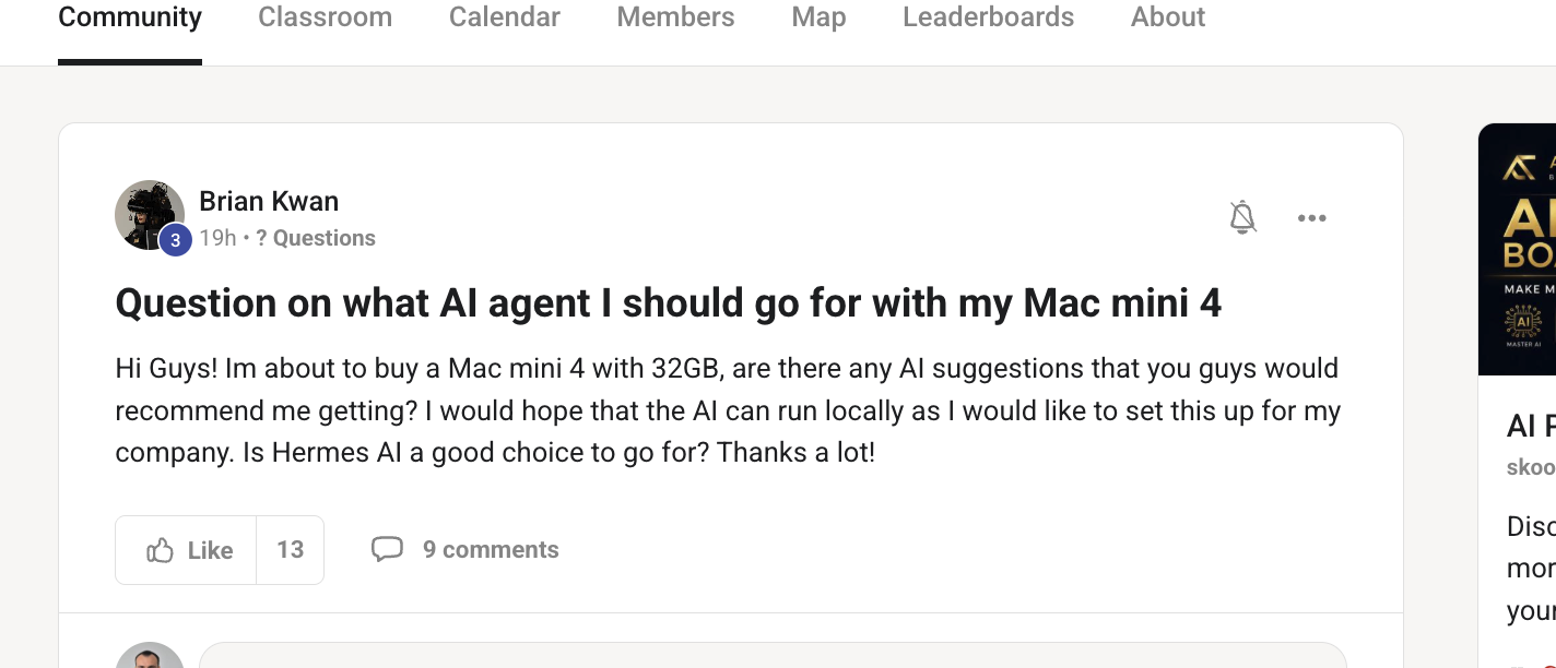Q9 — What AI agent should I go for with a Mac Mini M4?