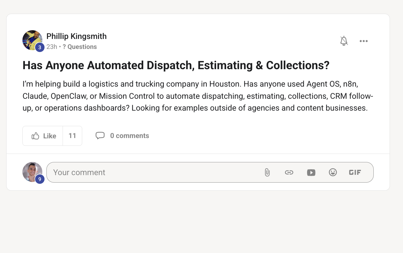 Q13 — Has anyone automated dispatch / estimating / collections?