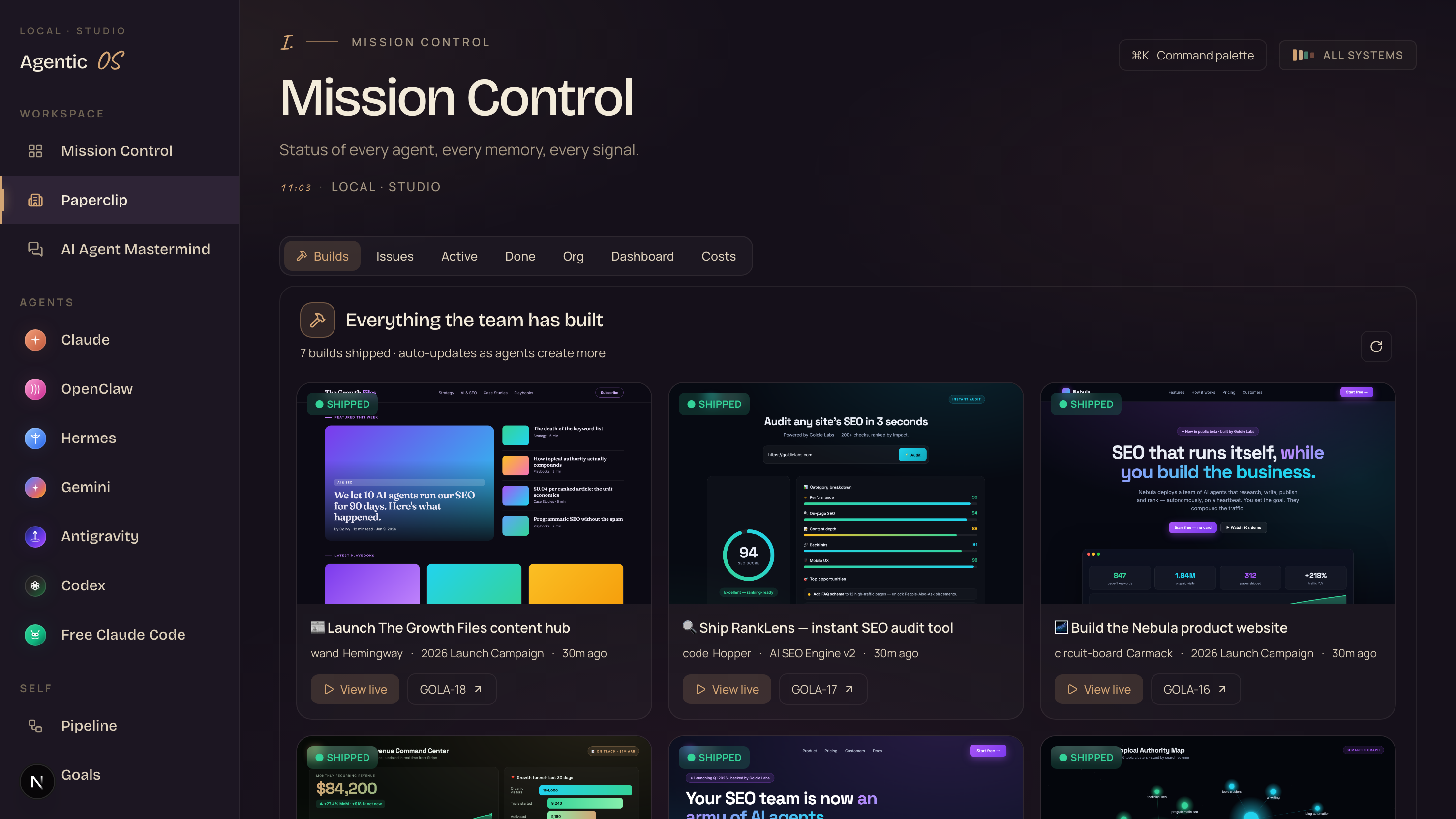 Mission Control — everything the Hermes team has built, in one place