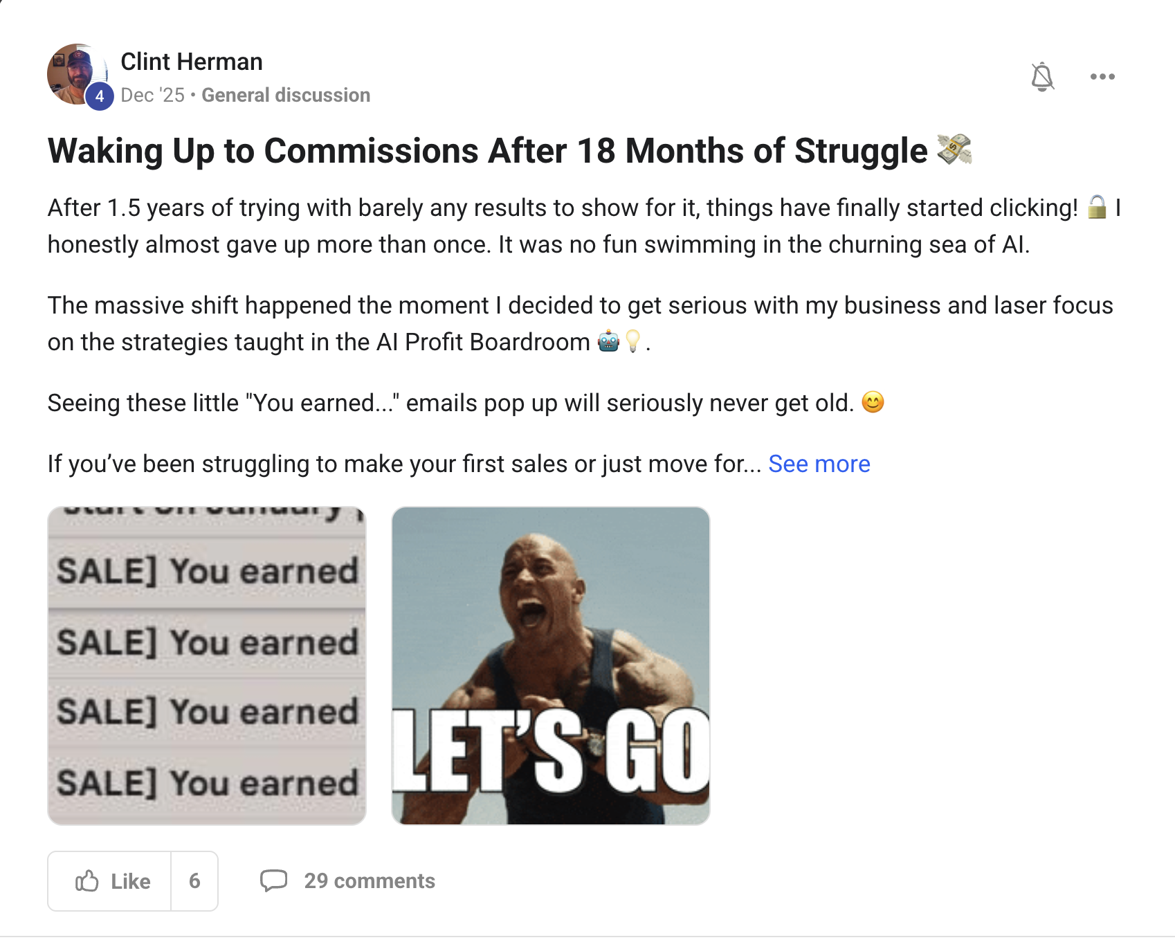AI Profit Boardroom member testimonial #66