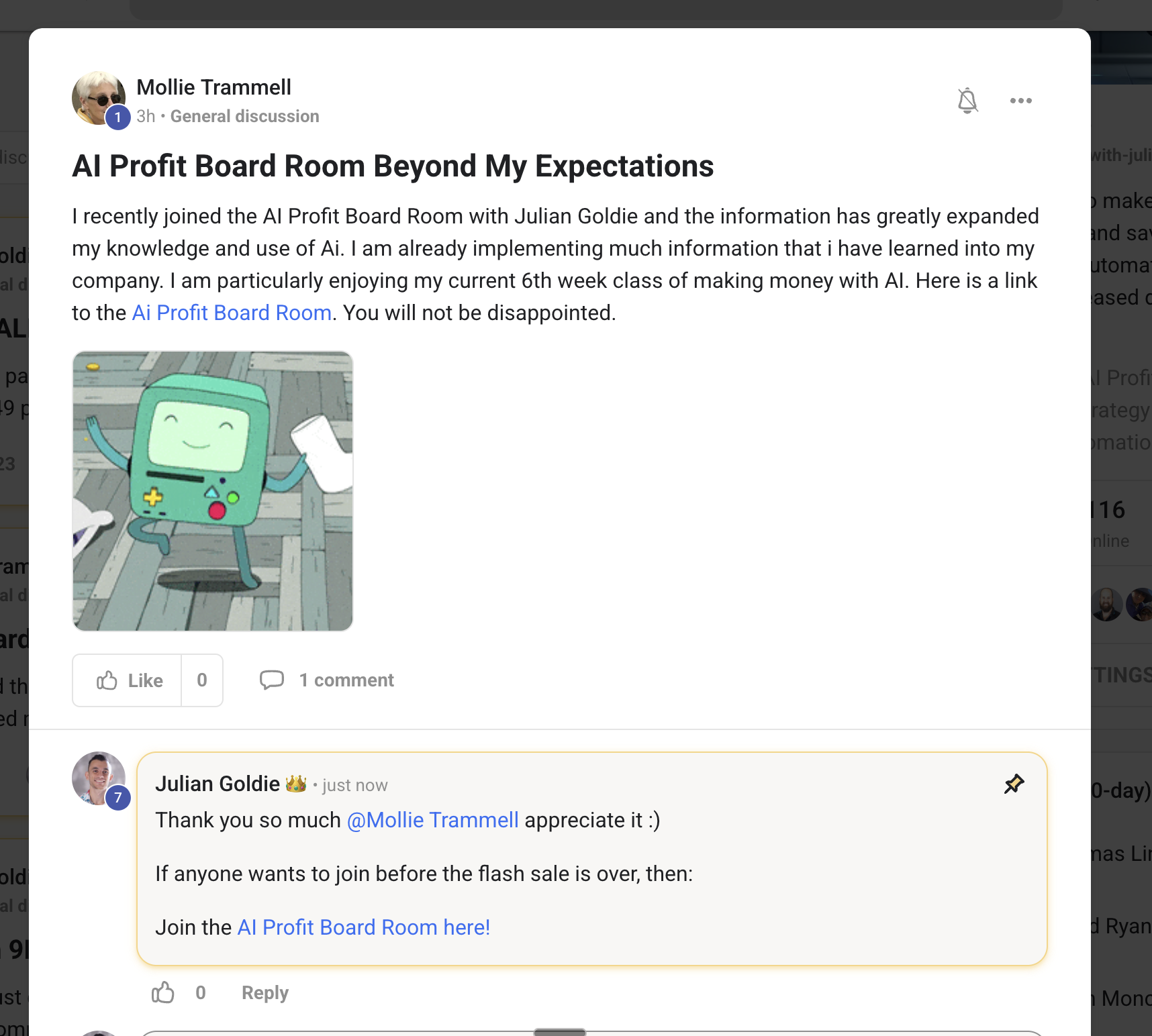 AI Profit Boardroom member testimonial #151