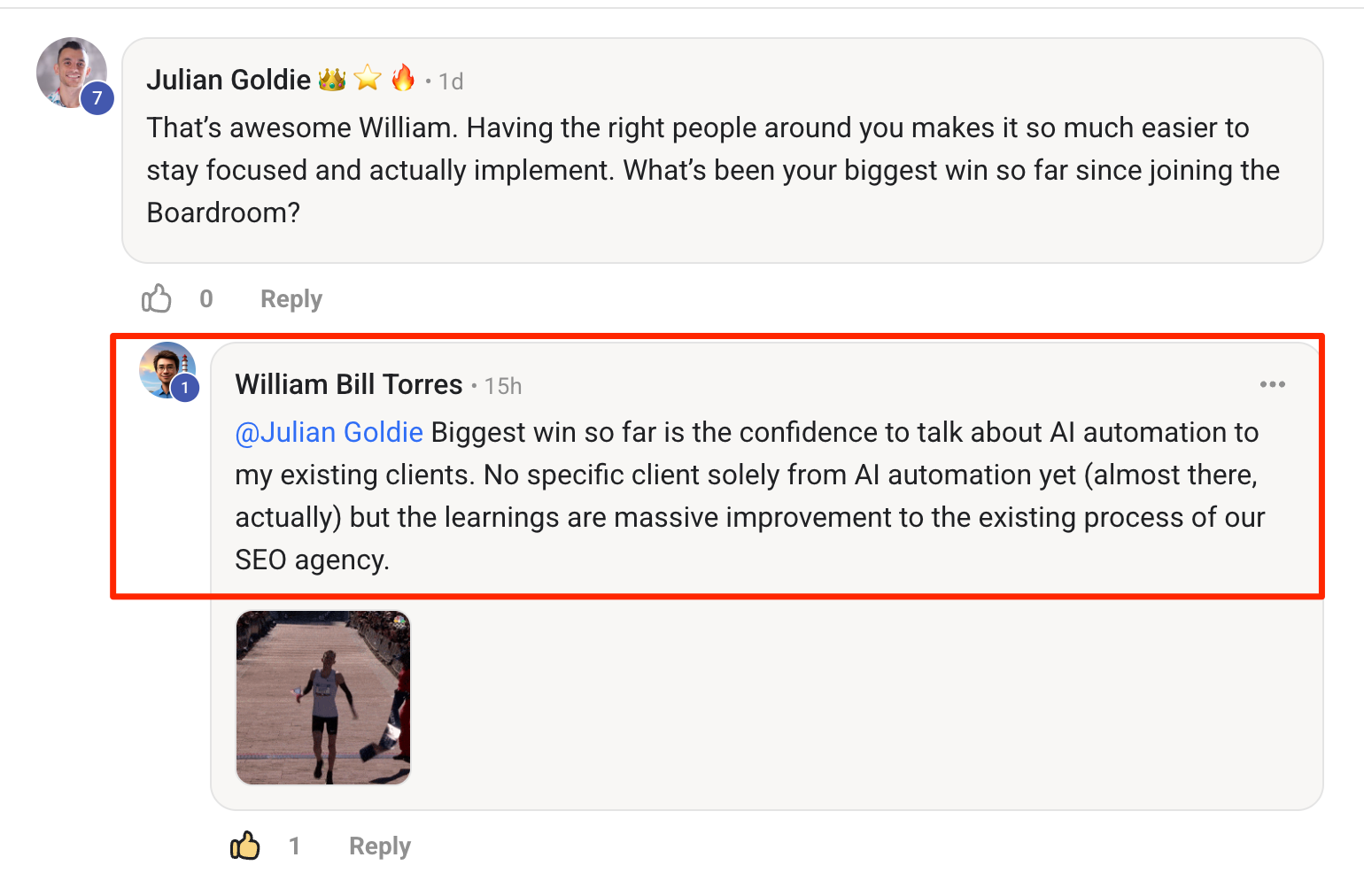 AI Profit Boardroom member testimonial #116