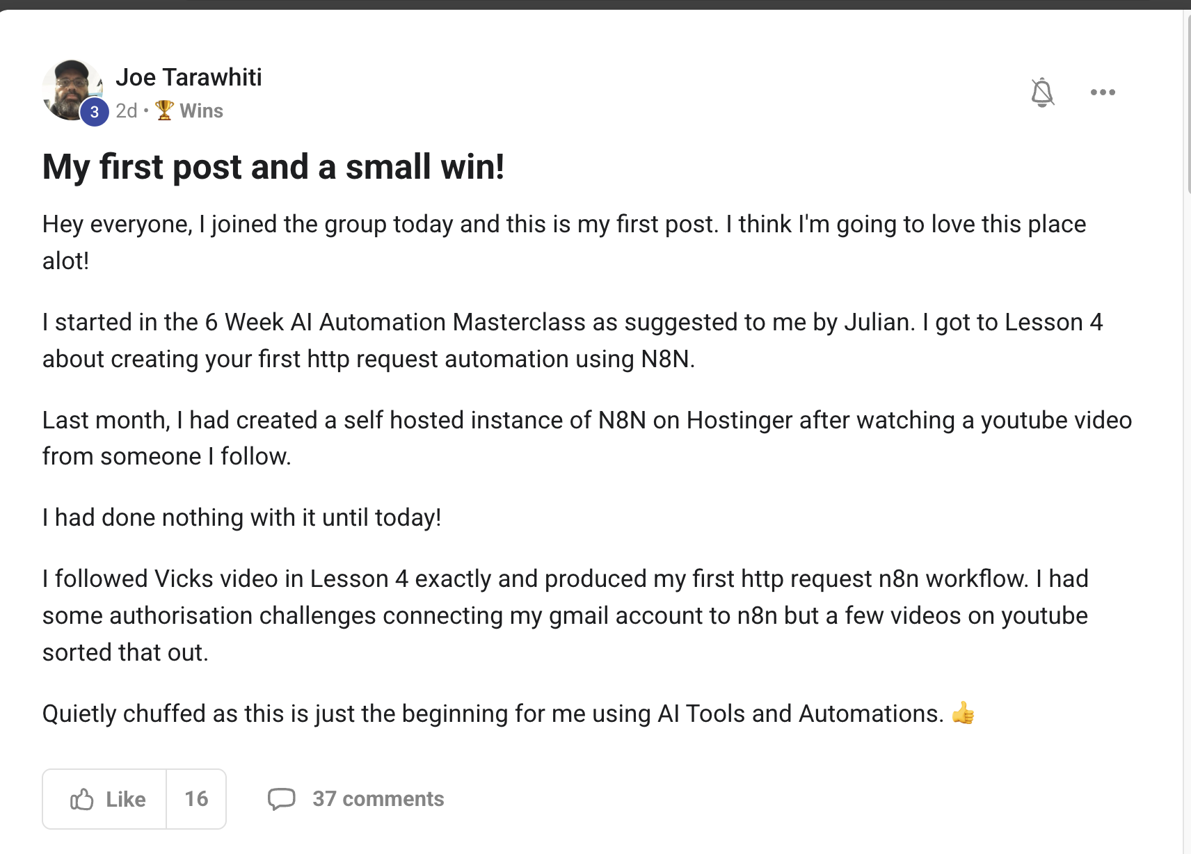 AI Profit Boardroom member testimonial #74