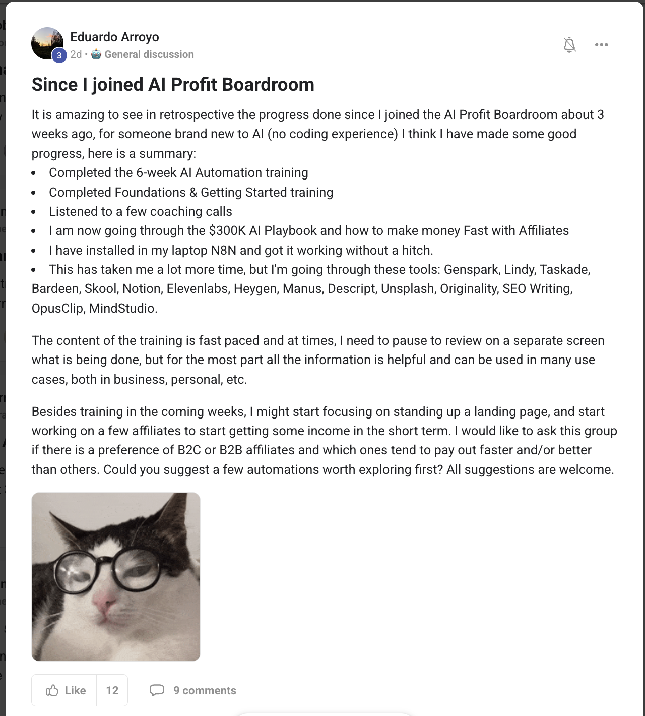 AI Profit Boardroom member testimonial #49