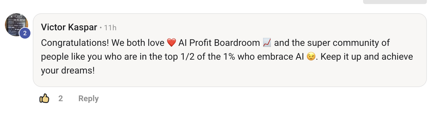 AI Profit Boardroom member testimonial #165
