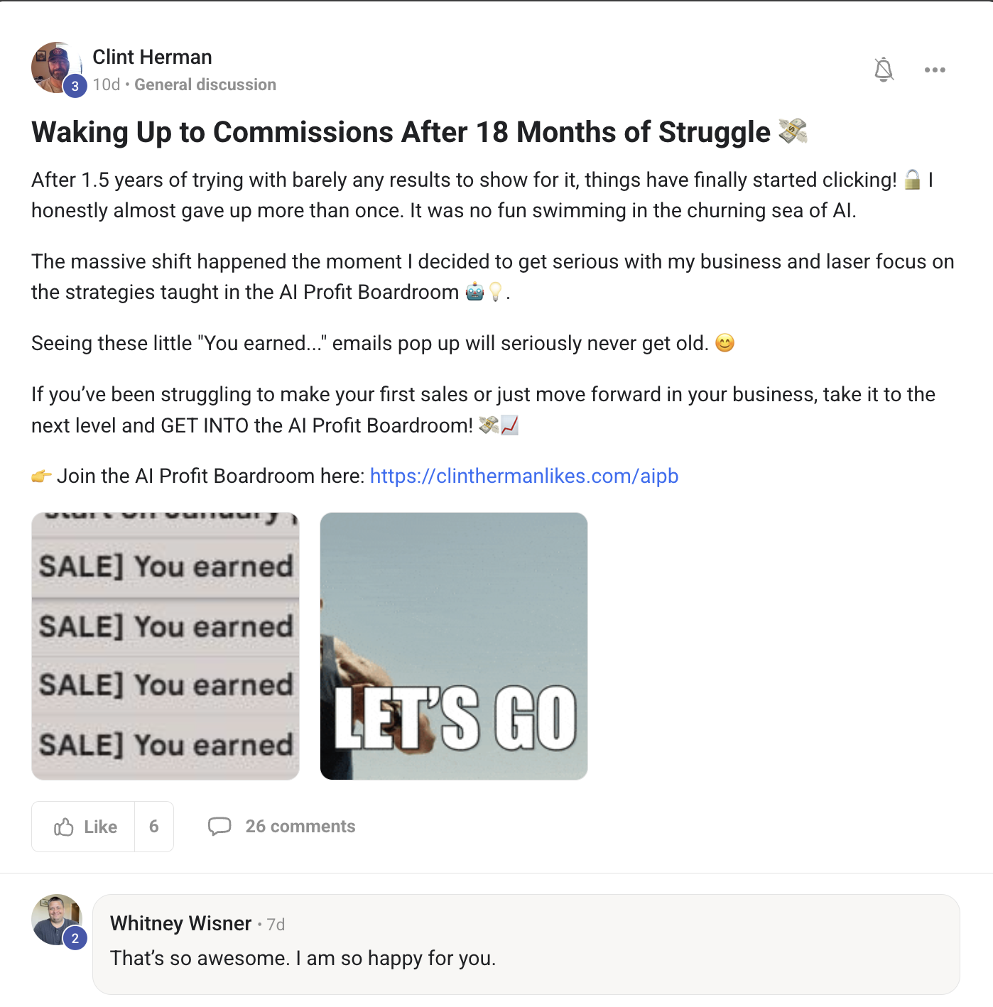 AI Profit Boardroom member testimonial #79