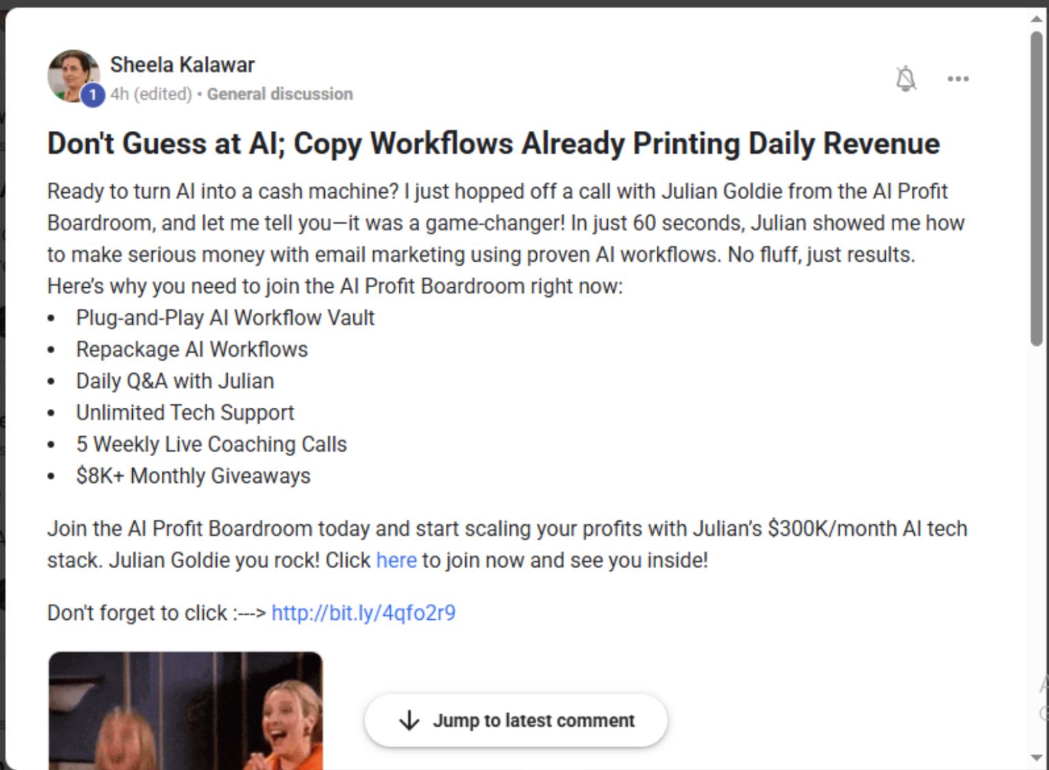 AI Profit Boardroom member testimonial #106