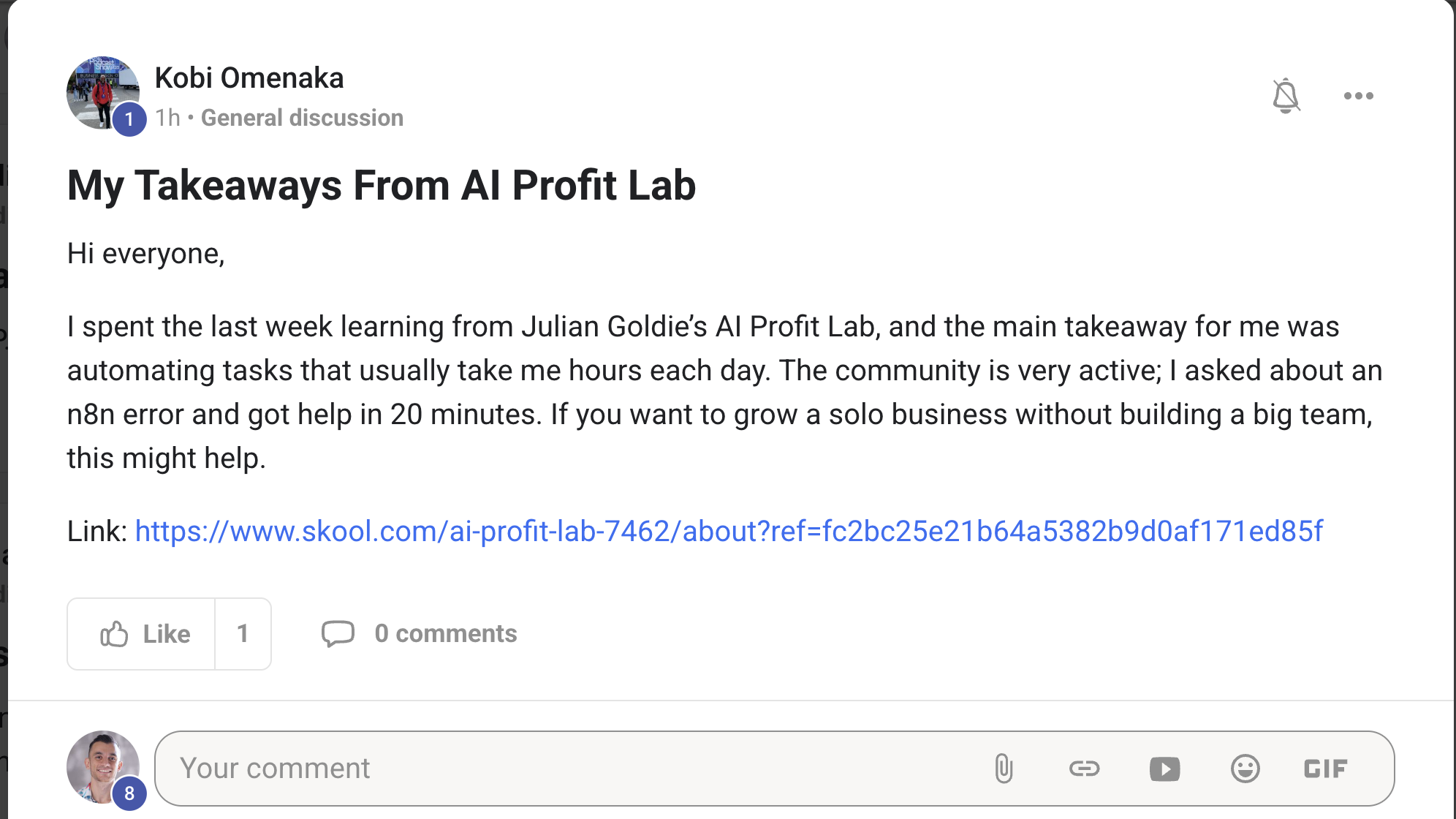 AI Profit Boardroom member testimonial #51