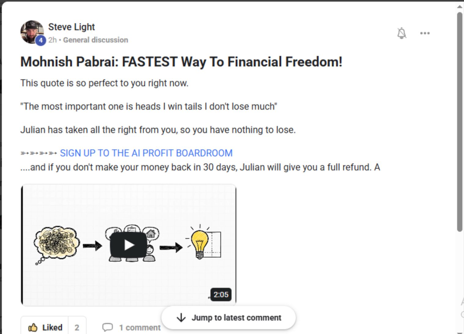 AI Profit Boardroom member testimonial #105