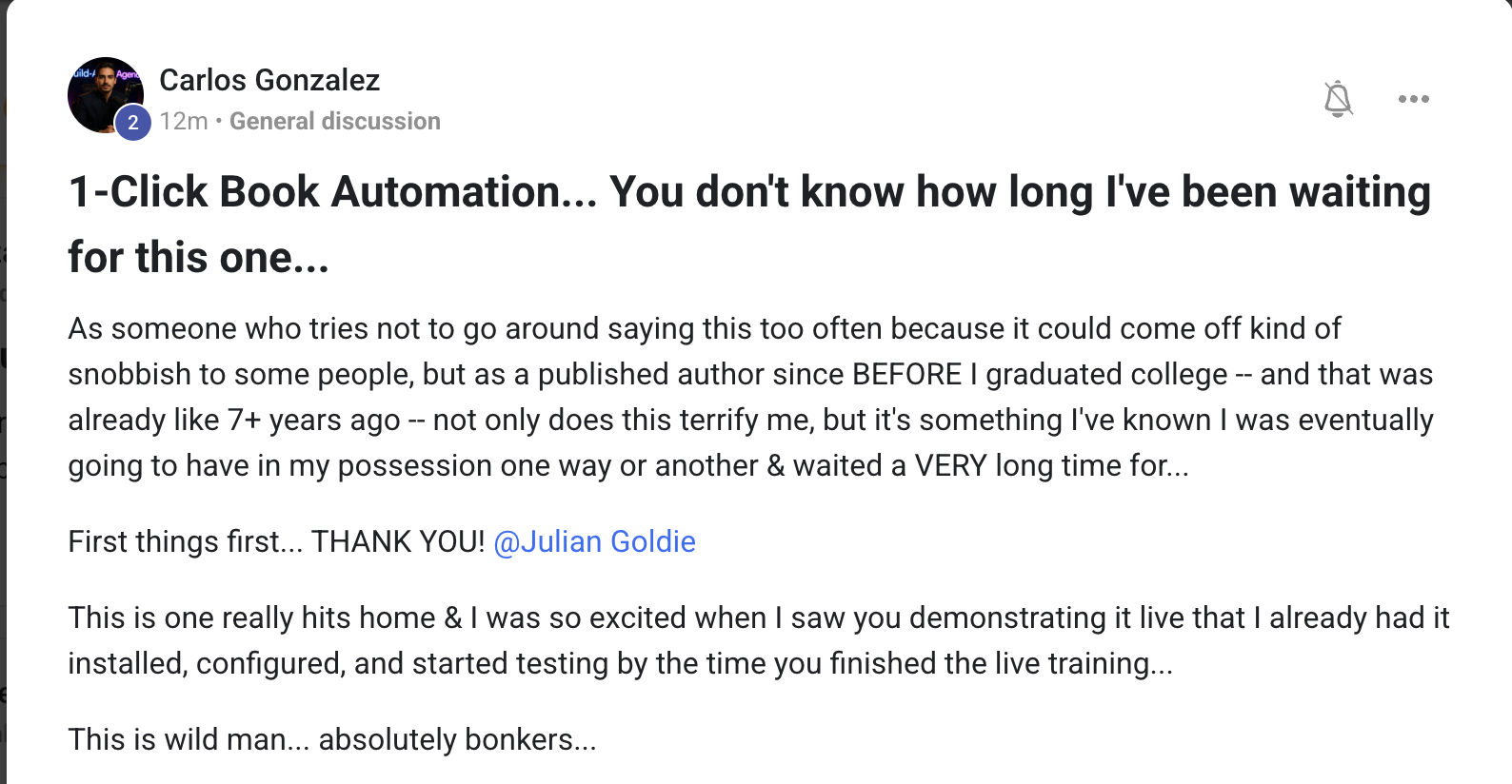 AI Profit Boardroom member testimonial #193