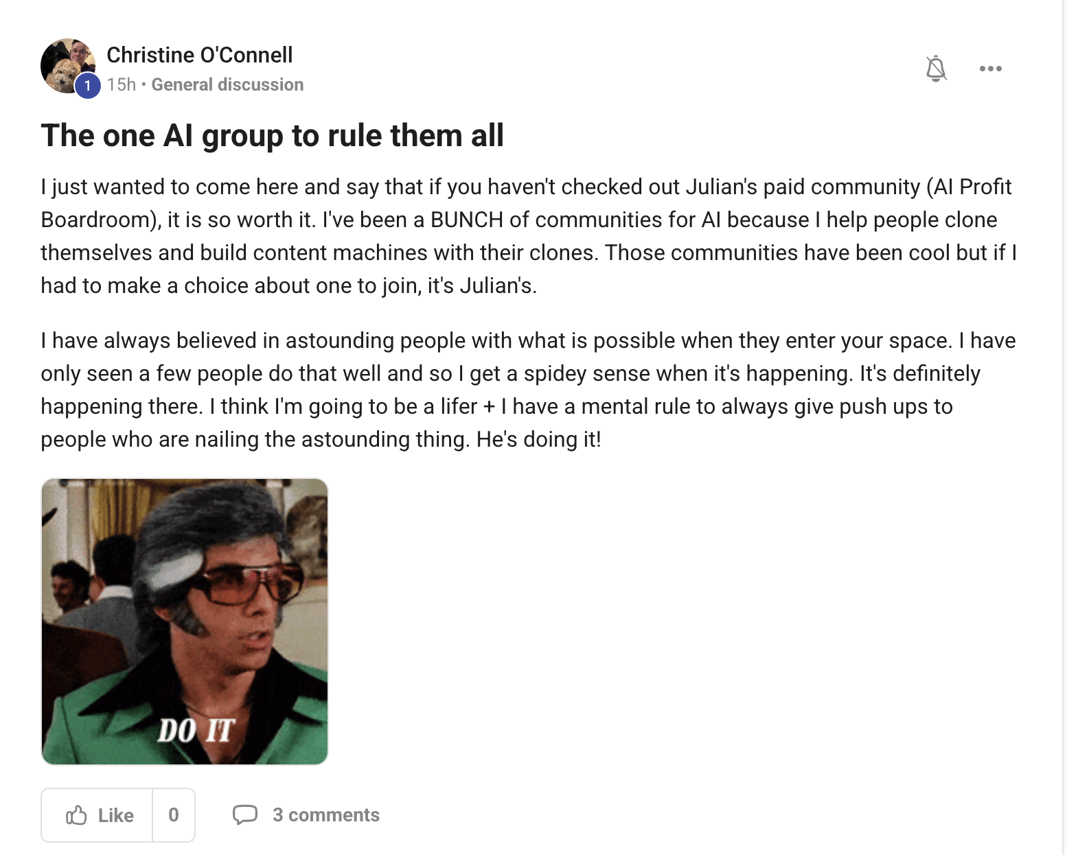 AI Profit Boardroom member testimonial #64