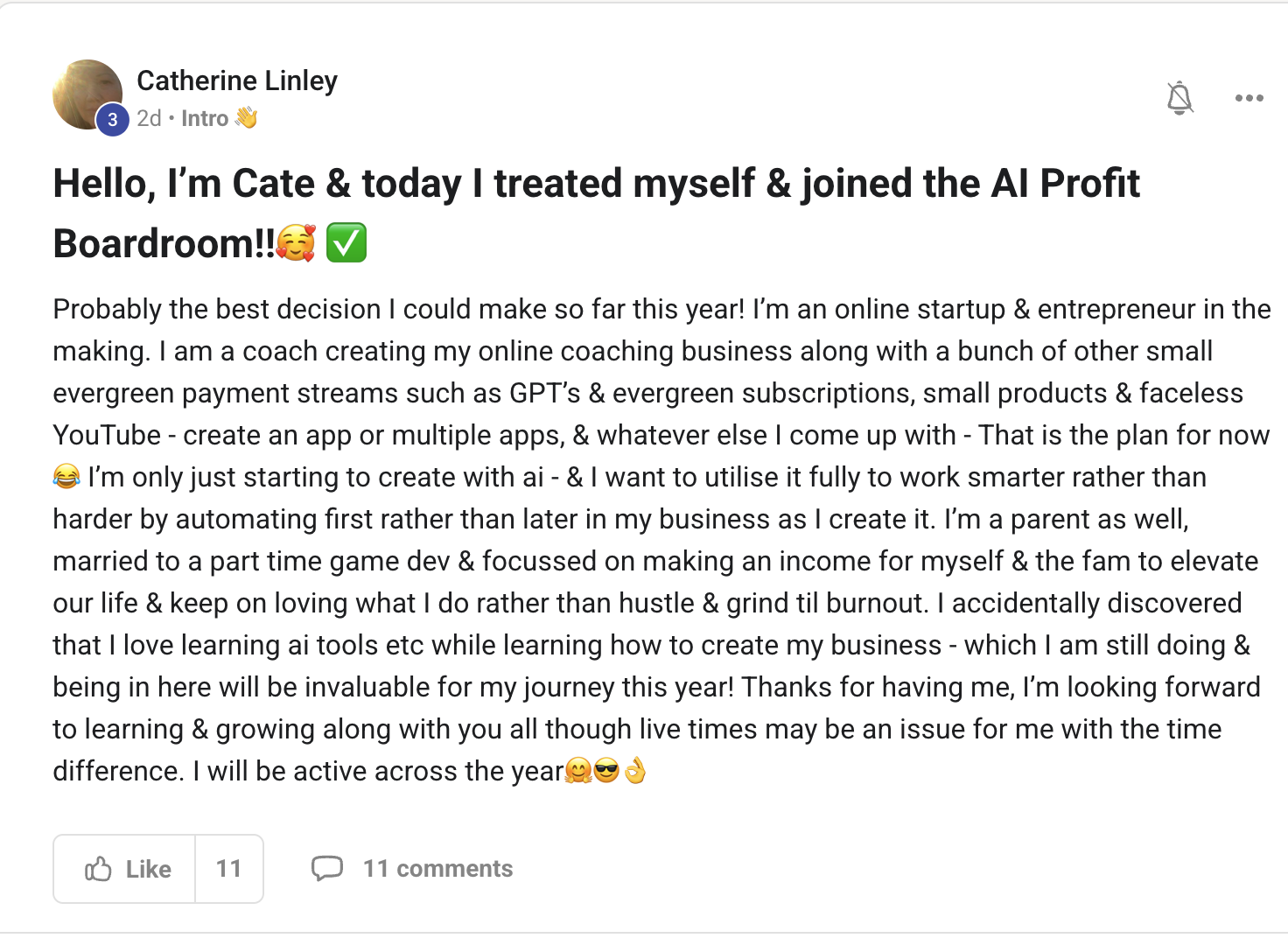 AI Profit Boardroom member testimonial #55