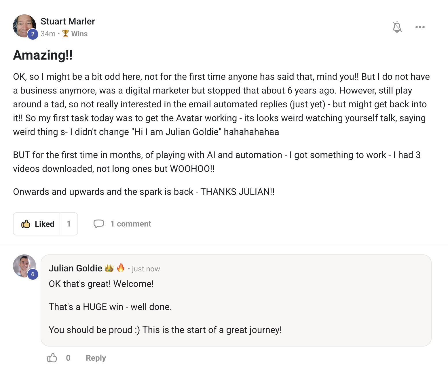 AI Profit Boardroom member testimonial #206