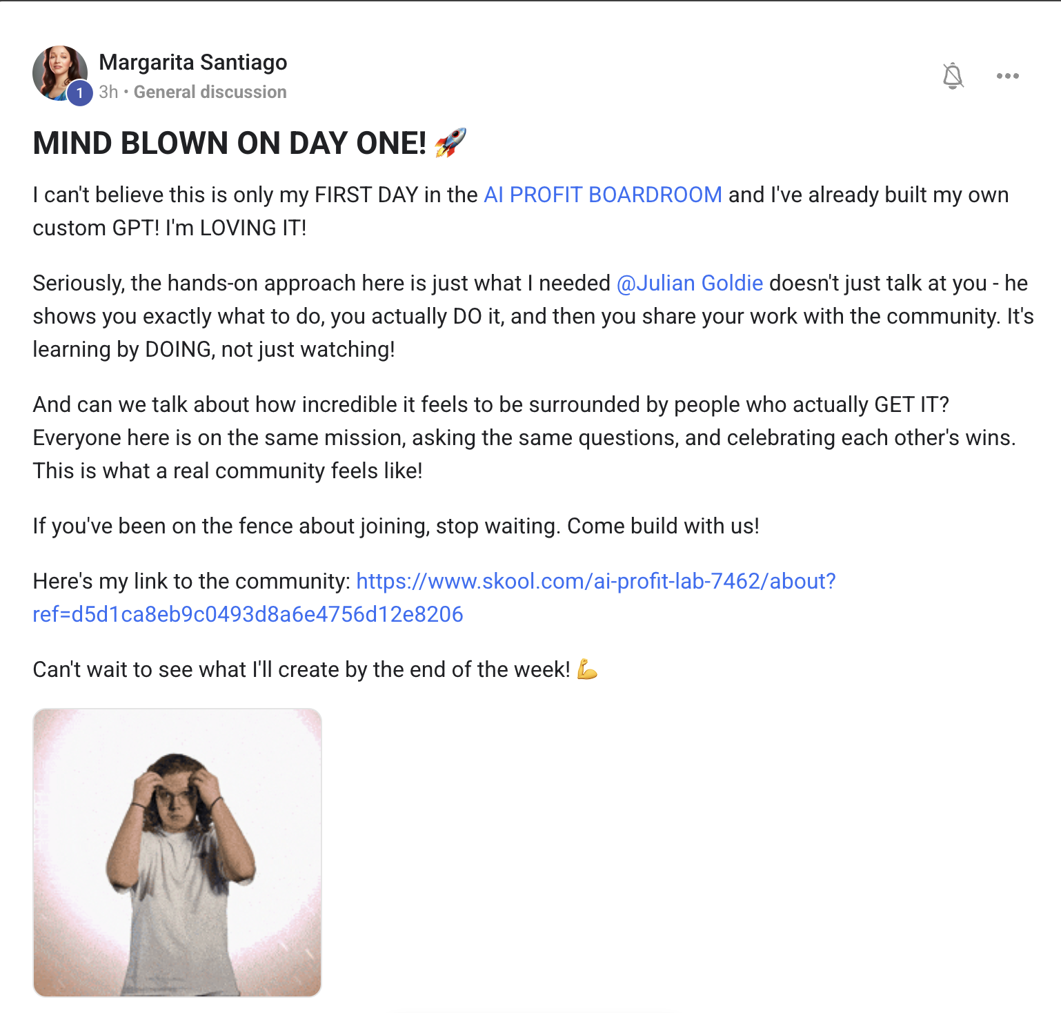 AI Profit Boardroom member testimonial #118