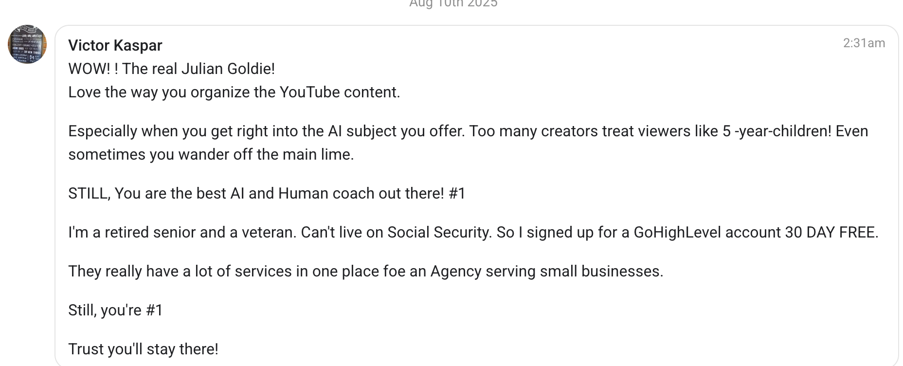 AI Profit Boardroom member testimonial #215
