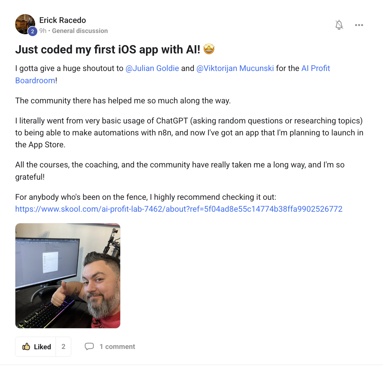 AI Profit Boardroom member testimonial #94