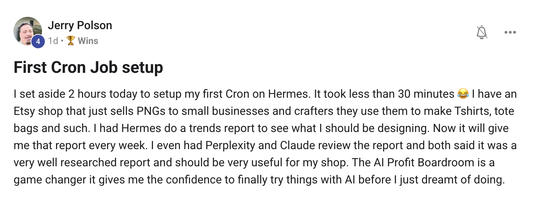 AI Profit Boardroom member testimonial #10