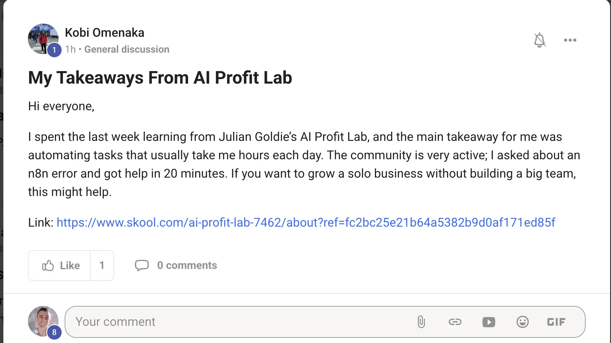 AIPB member win #105 — real screenshot