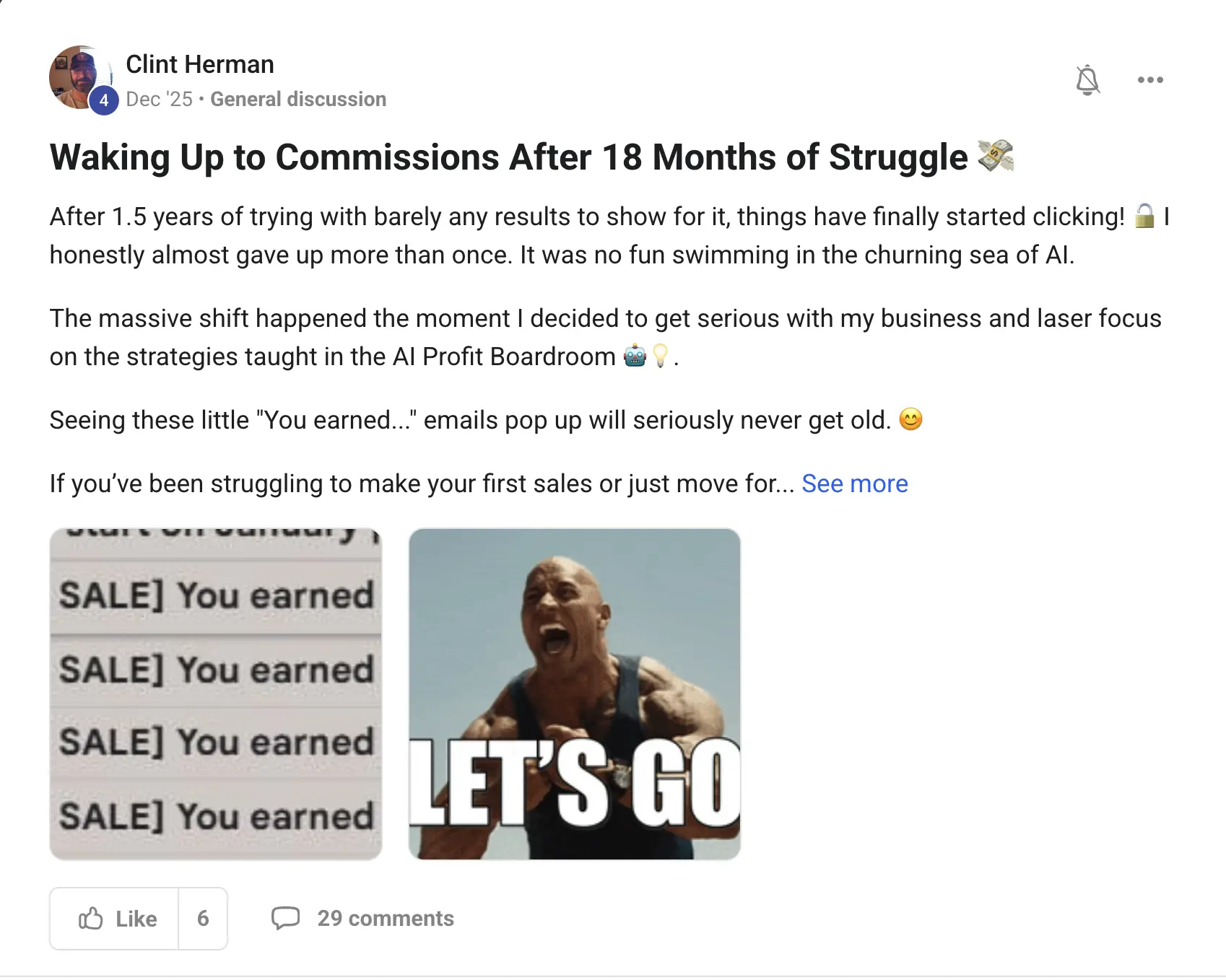 AIPB member win #13 — real screenshot